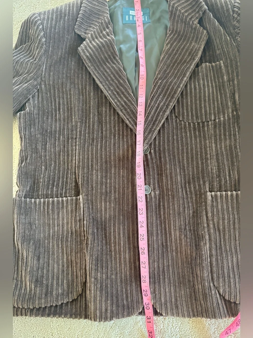 Braggi Louis Raphael Brown Wide Wale Corduroy Blazer 42R
